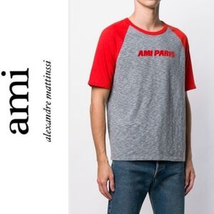 AUTH! AMI Alexandre Mattiussi two tone jerseys top shirt